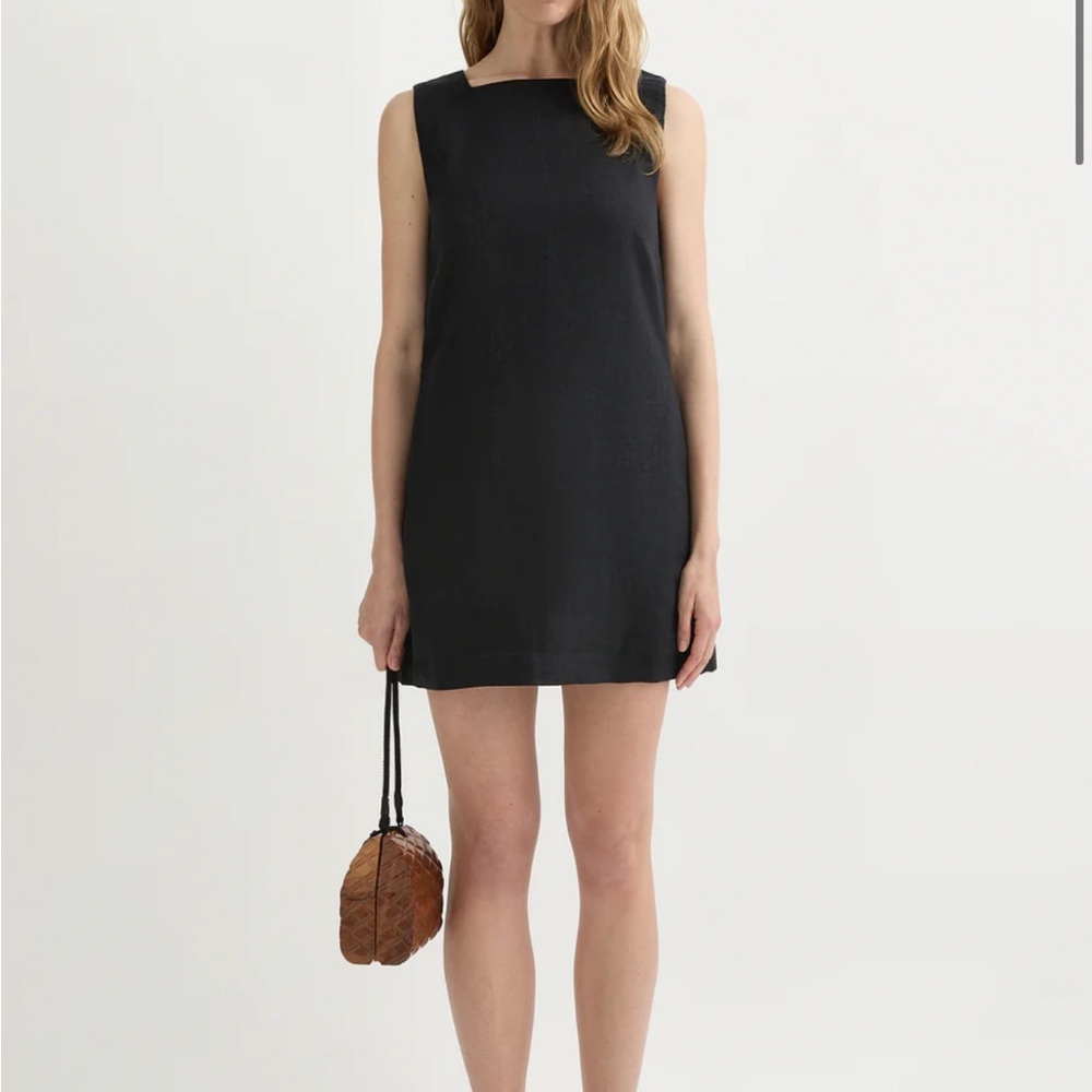 Posse Black Emma 100% Linen Shift Dress